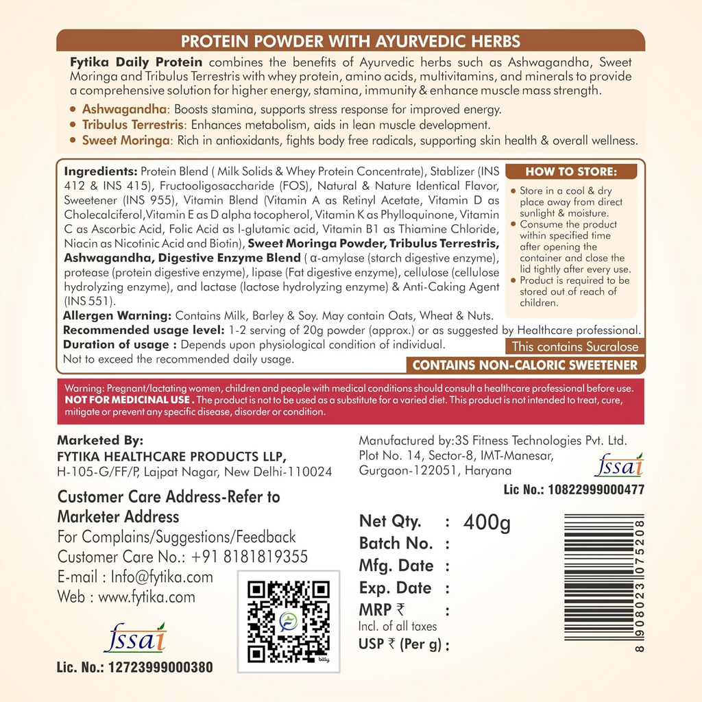 Fytika Healthcare Products Daily Protein Powder - Distacart