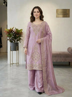 Teeya Creation Onion Color Gimmychu Silk Embroidery Work Wedding Wear Salwar Suit - Distacart