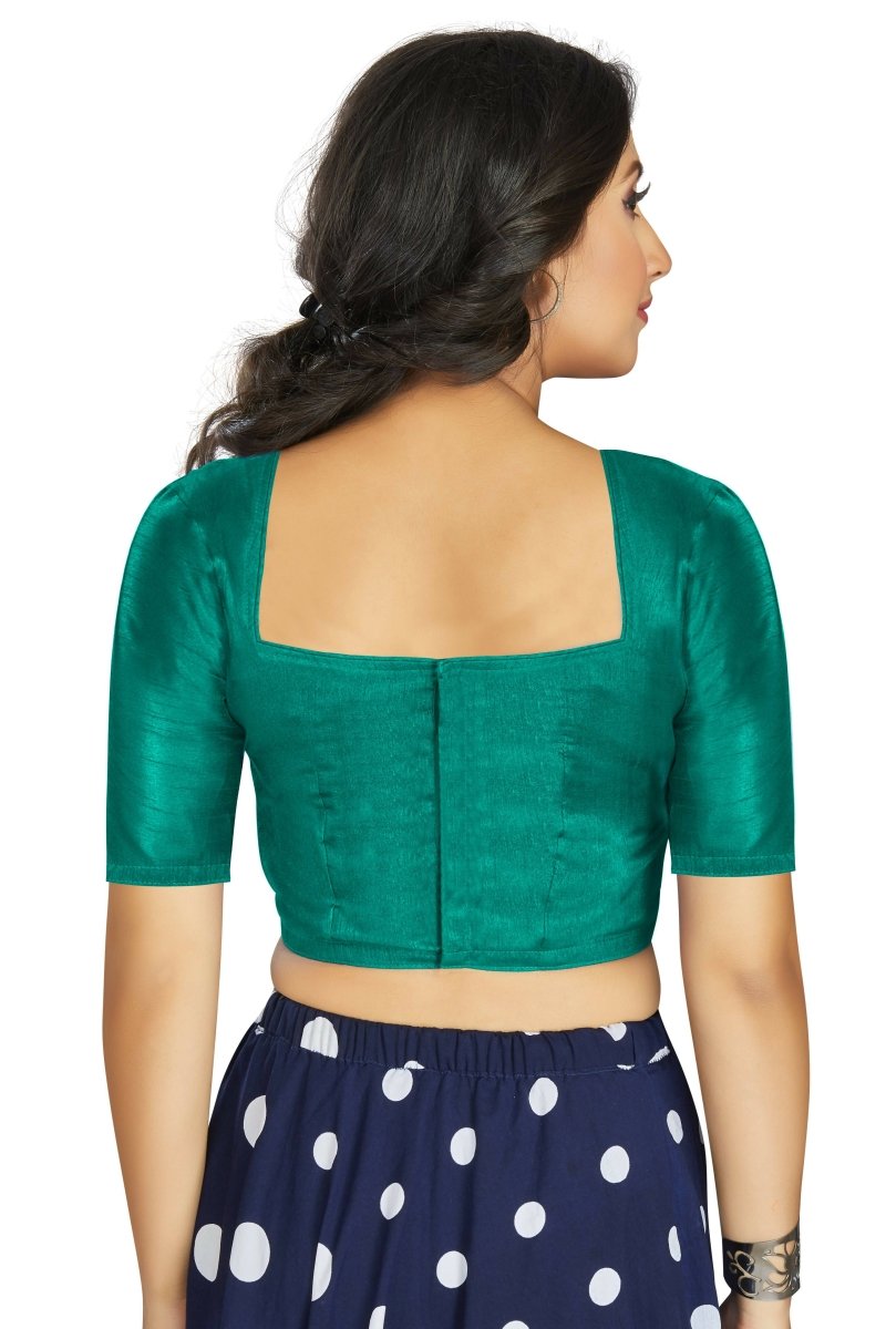 Aastha Fashion Women's Sea Green Art Silk Designer Traditional Readymade Blouse