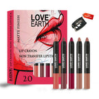 Love Earth Lip Crayon Non-Transfer Lipstick 2.O And Sharpener