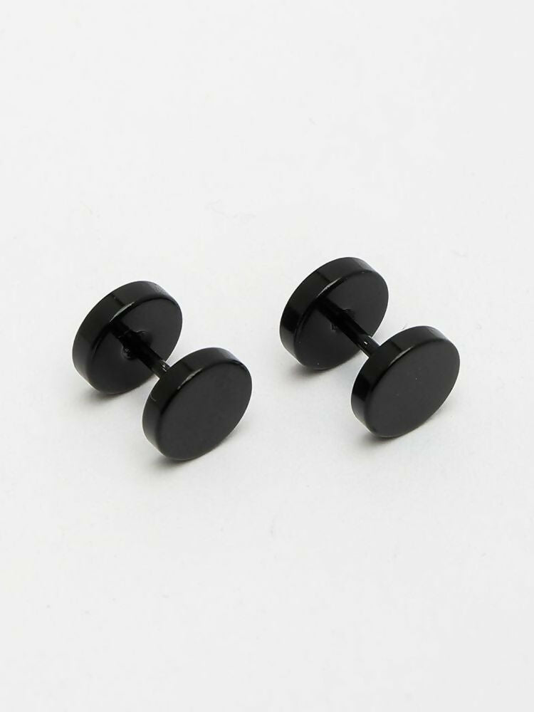 NVR Men's Black Rhodium Plated Studs Earrings - Distacart