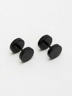 NVR Men's Black Rhodium Plated Studs Earrings - Distacart