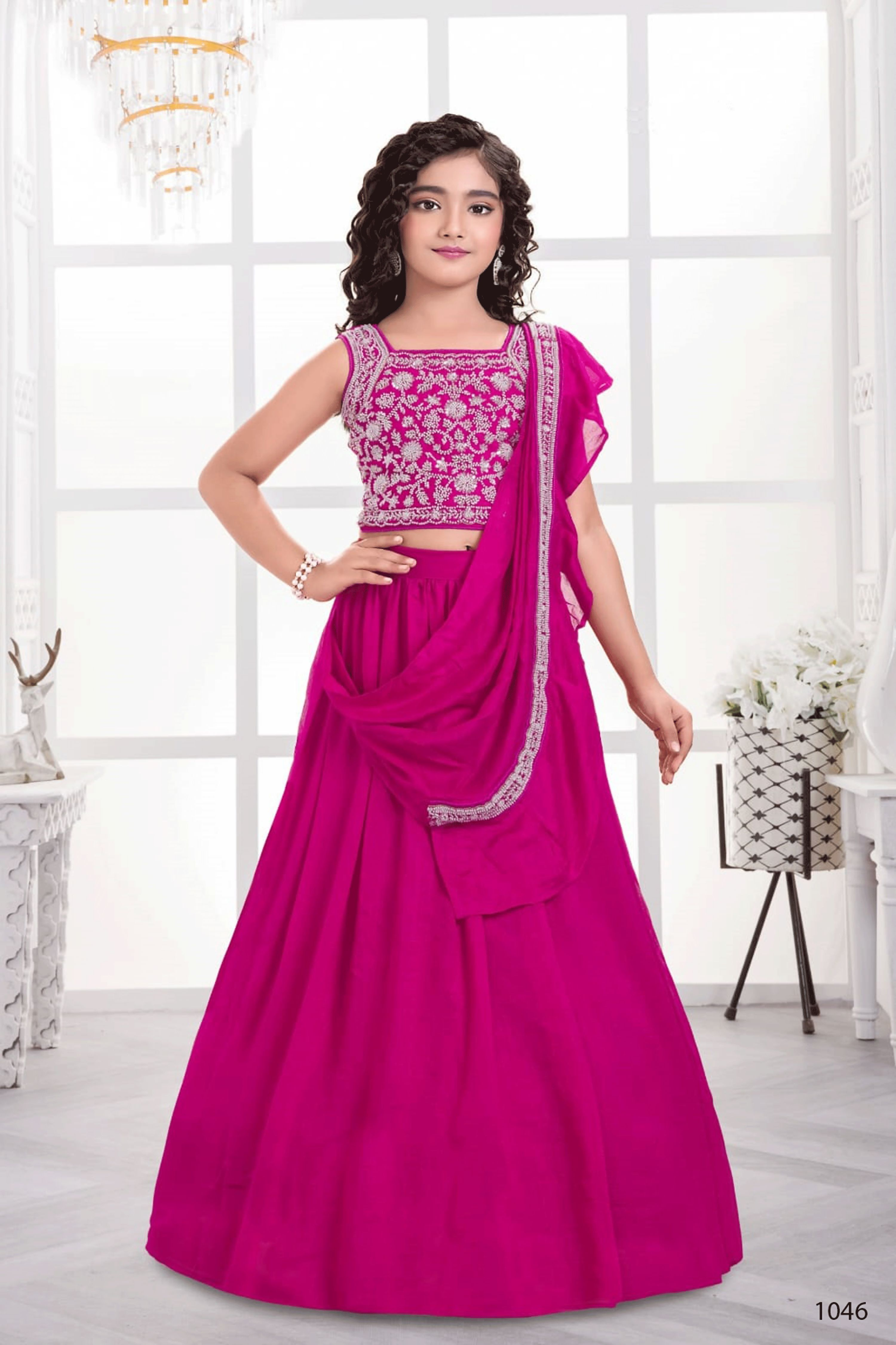 Designer Traditional Pink Multi Color Embroidery With Beads Work Visitra Silk Lehenga Choli - Anbazaar - Distacart