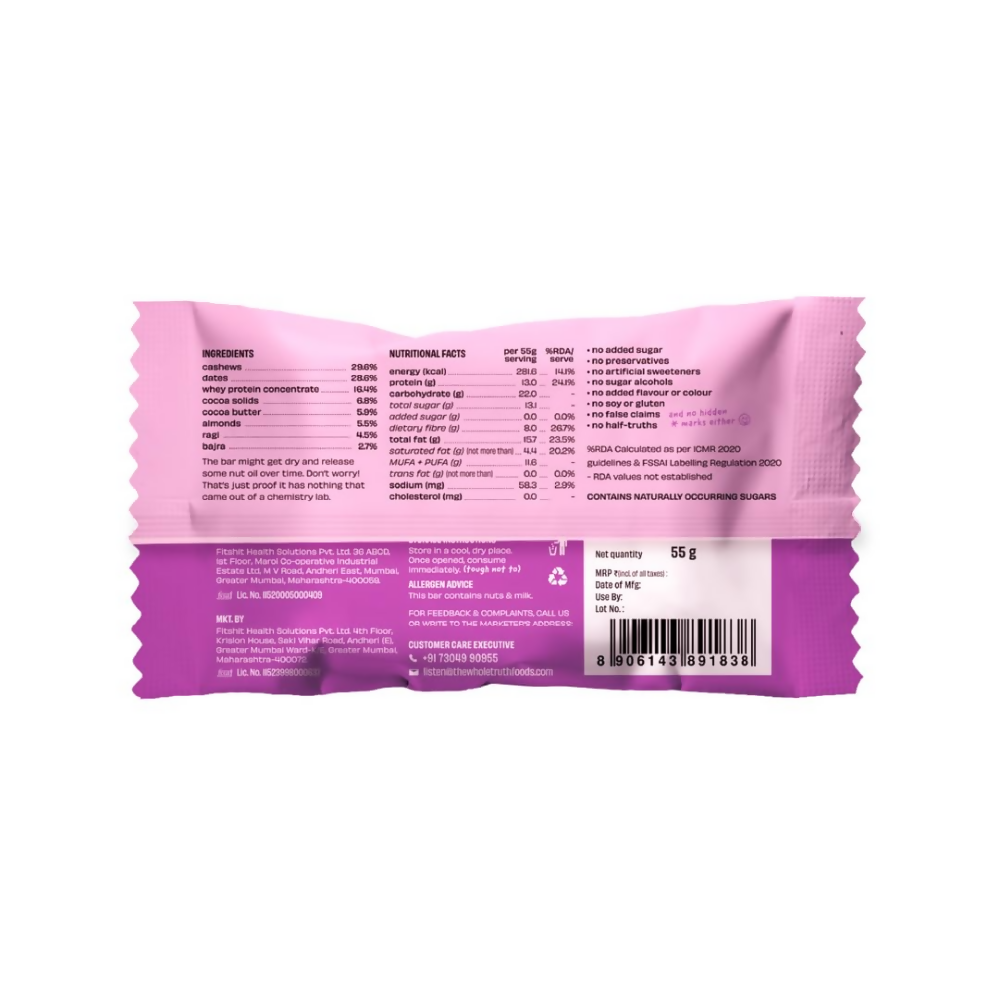 The Whole Truth Protein Bar - Almond Millet Cocoa - Distacart