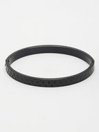 NVR Men's Black Rhodium-Plated Stainless Steel Kada Bracelet - Distacart