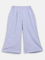 Ahalyaa Blue Crepe Printed Kids Kurta Palazzo Set For Girls