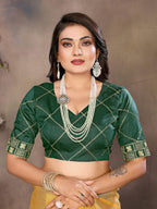 Vedant Vastram Chiffon Net Embroidery work Bollywood Fancy Saree - Mustard