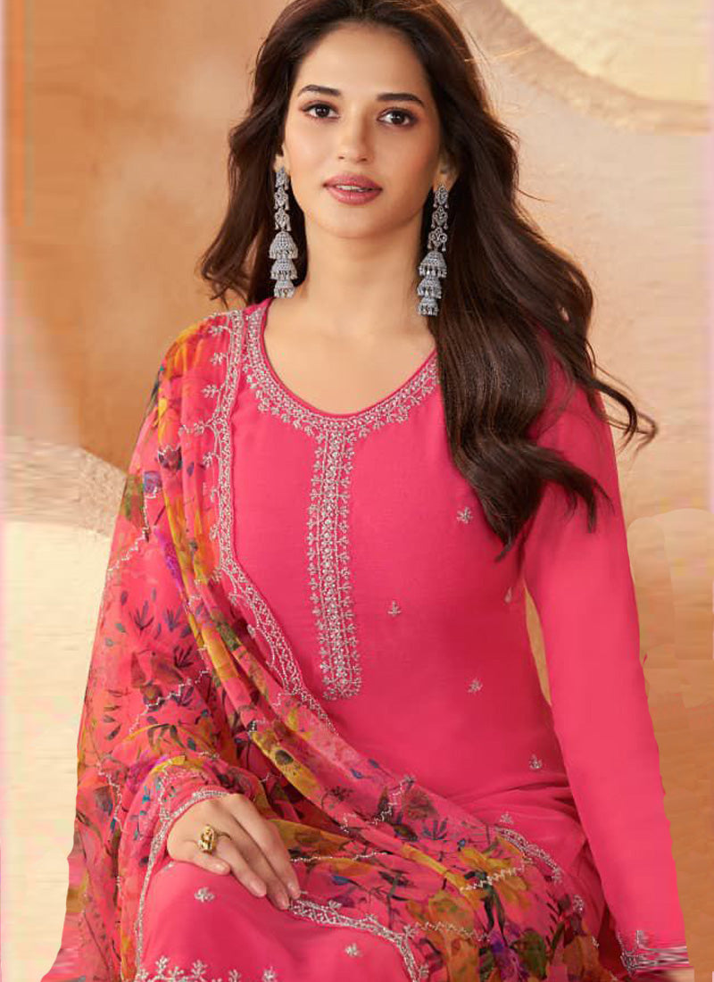 Vegaa Fashion pink Soft Chiffon Salwar Suit - Distacart