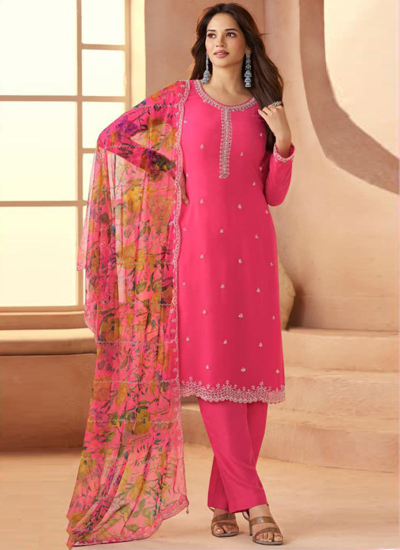 Vegaa Fashion pink Soft Chiffon Salwar Suit - Distacart