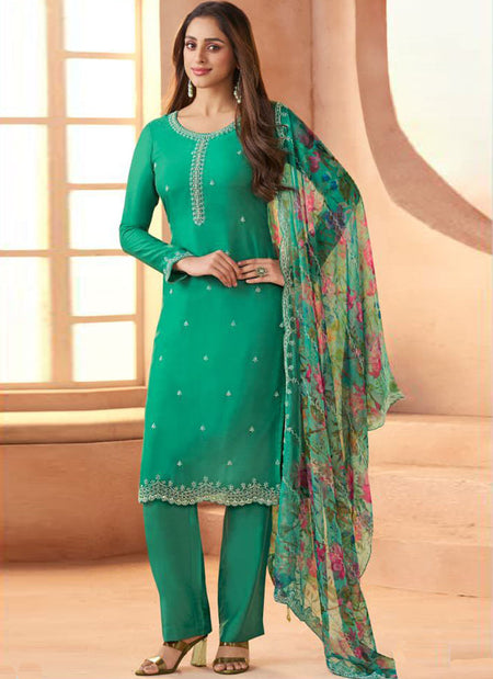 Vegaa Fashion Dark-Green Soft Chiffon Salwar Suit