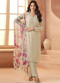 Vegaa Fashion Cream Soft Chiffon Salwar Suit - Distacart