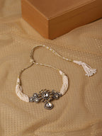 Flower Kundan Choker with Pearls- Ruby Raang