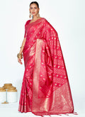 Vellora Rani Pink Premium Zari Weaving Soft Silk Saree - Distacart