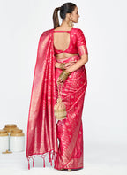 Vellora Rani Pink Premium Zari Weaving Soft Silk Saree - Distacart