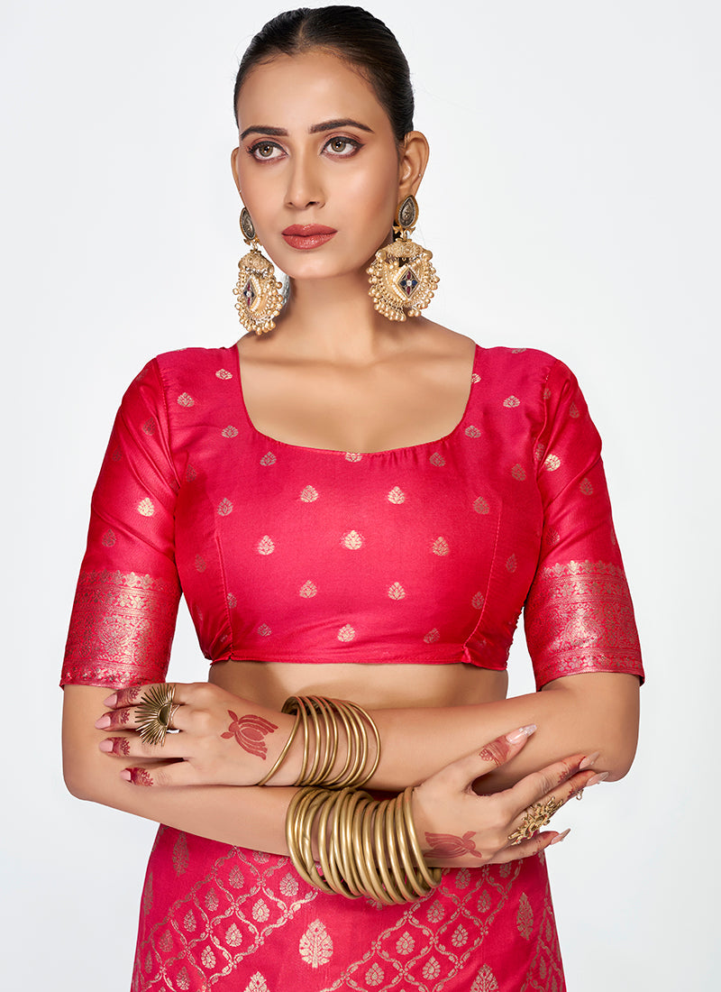 Vellora Rani Pink Premium Zari Weaving Soft Silk Saree - Distacart