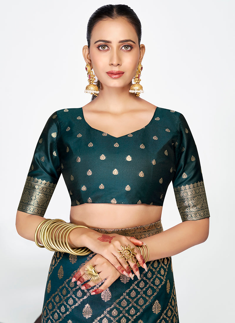 Vellora Peacock Blue Luxurious Soft Silk Zari Weaving Saree - Distacart