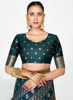 Vellora Peacock Blue Luxurious Soft Silk Zari Weaving Saree - Distacart