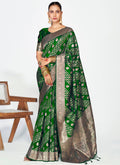 Vellora Emerald Green Soft Silk Royal Zari Weaving Saree - Distacart