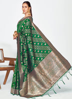 Vellora Emerald Green Soft Silk Royal Zari Weaving Saree - Distacart