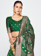 Vellora Emerald Green Soft Silk Royal Zari Weaving Saree - Distacart