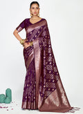 Vellora Royal Purple Traditional Soft Silk Zari Weaving Saree - Distacart