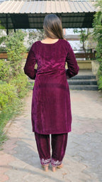 Lehenga Mart Designer Velvet Ready to wear Kurta Pant Dupatta for Women - Distacart