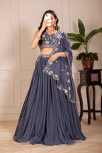 Lehenga Mart Designer Wedding Lehenga choli for Women - Grey