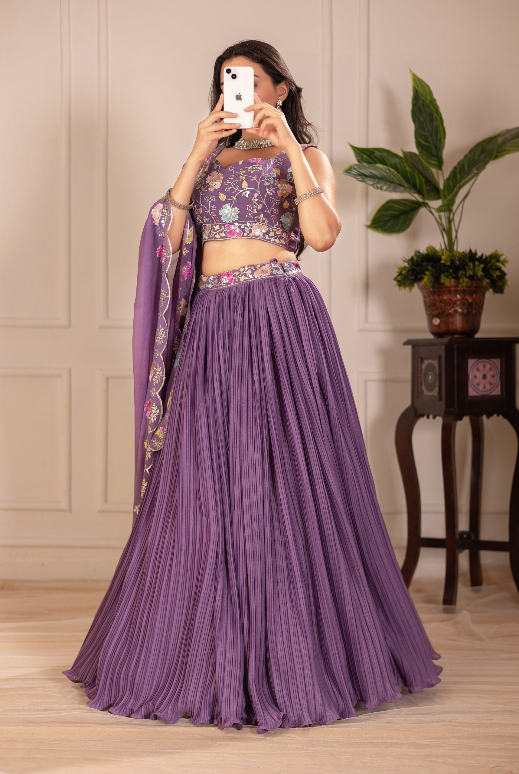 Lehenga Mart Designer Wedding Lehenga choli for Women - purple