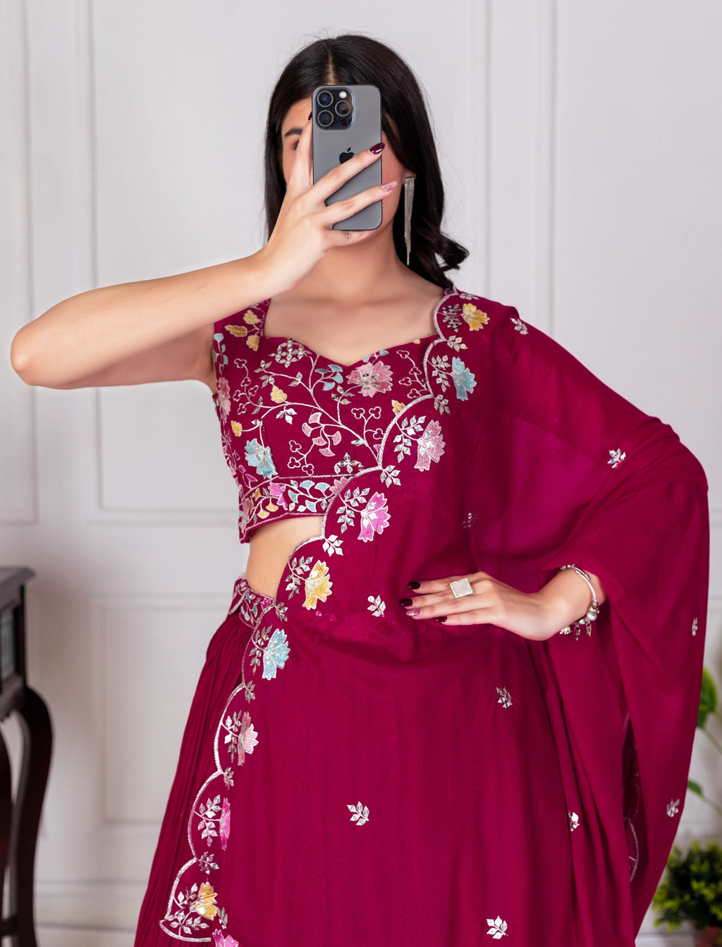 Lehenga Mart Designer Wedding Lehenga choli for Women - red