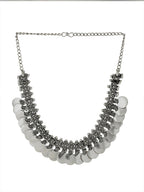 NVR Women Silver-Plated Oxidised Necklace