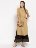 Myshka Women's Black Cotton Solid Casual Palazzo