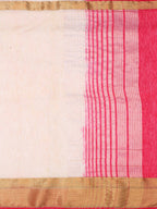 Mimosa Women's Beige Kanchipuram Linen Saree - Distacart