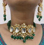Joban Fashion Hand Made High Quality Gold Plated Base Metal Alloy Kundan Stone Studded Kundan Jewellery Set