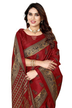 Vamika maroon Printed Art Silk Saree