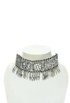 Mominos Fashion Johar Kamal Women Silver-Plated Brass Finish Mirror Work Choker - Distacart