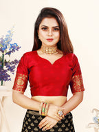 Vedant Vastram Litchi Silk Designer Banarasi Saree - Black