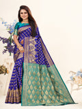Vedant Vastram Litchi Silk Designer Banarasi Saree - Violate