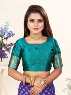 Vedant Vastram Litchi Silk Designer Banarasi Saree - Violate