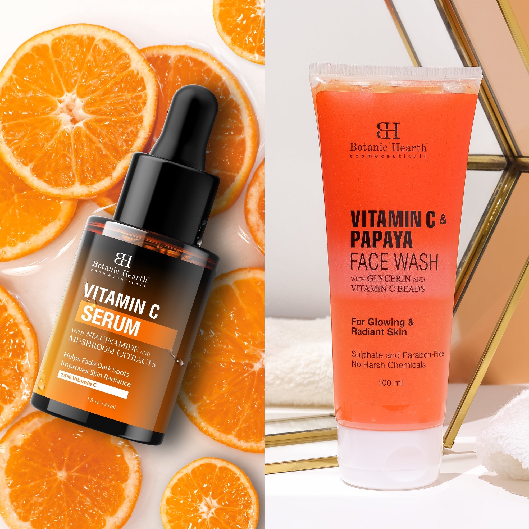 Botanic Hearth Vitamin C Serum & Vitamin C & Papaya Face Wash