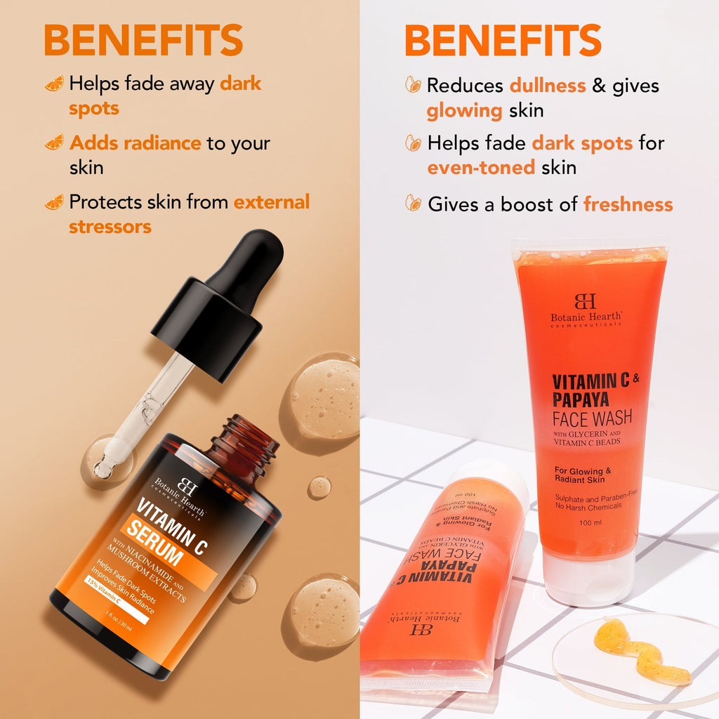 Botanic Hearth Vitamin C Serum & Vitamin C & Papaya Face Wash