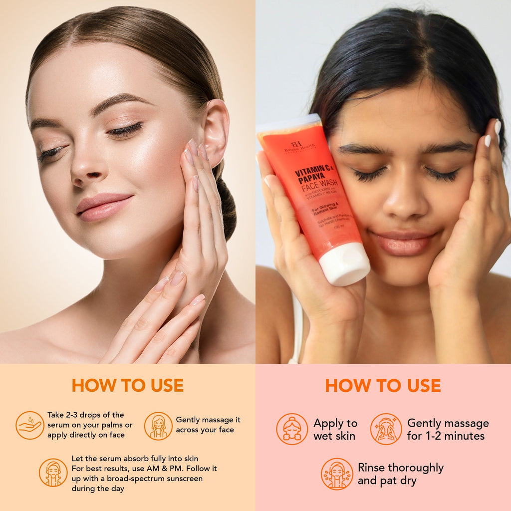 Botanic Hearth Vitamin C Serum & Vitamin C & Papaya Face Wash