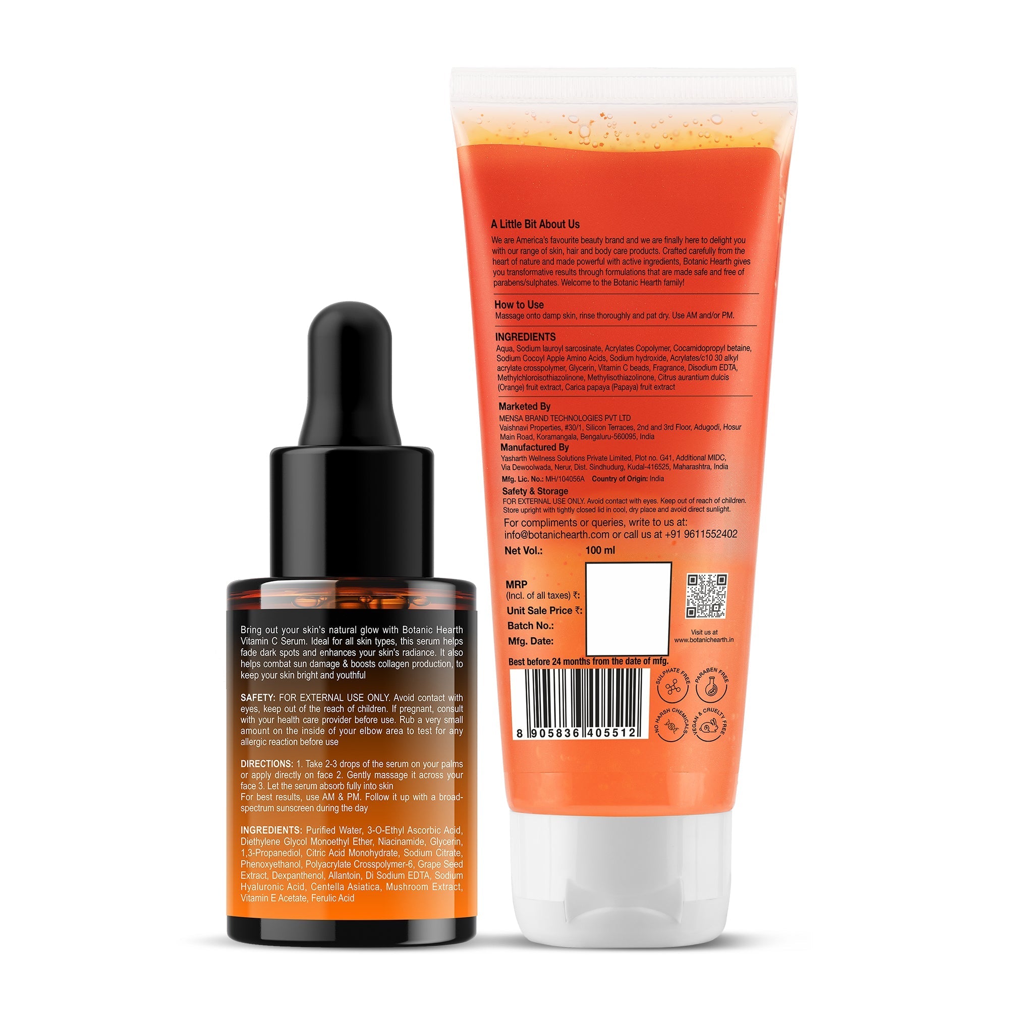 Botanic Hearth Vitamin C Serum & Vitamin C & Papaya Face Wash