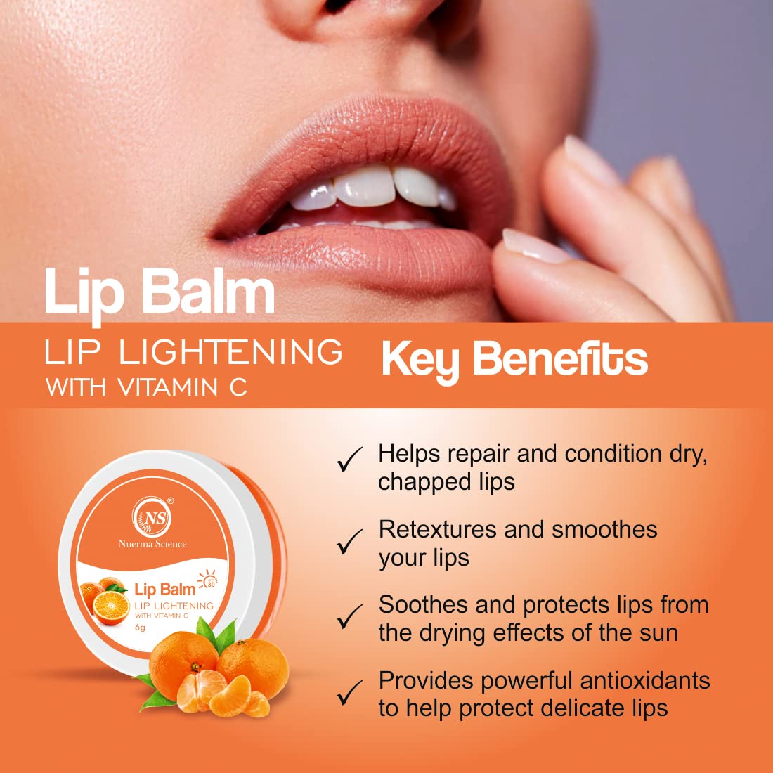 Nuerma Science Vitamin C Lip Balm | Nourishing, Hydrated & Soft Lips - Distacart