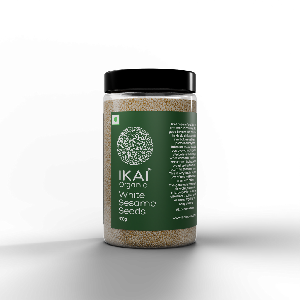 2 - Organic White Sesame Seeds - 100g