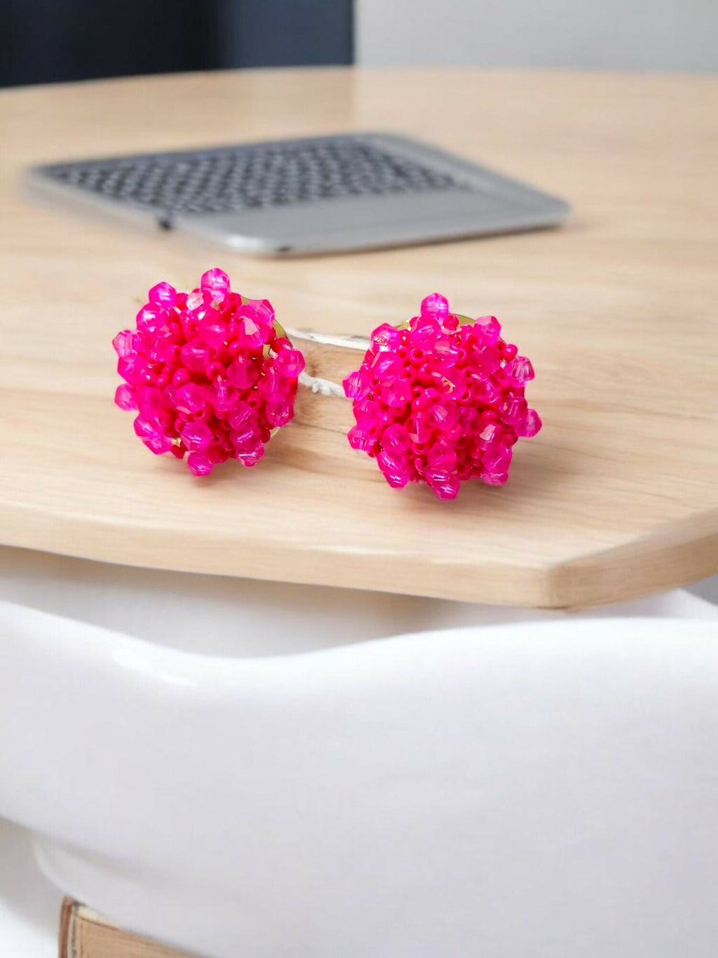 Inhanns Small Statement Studs Earrings - Pink - Distacart