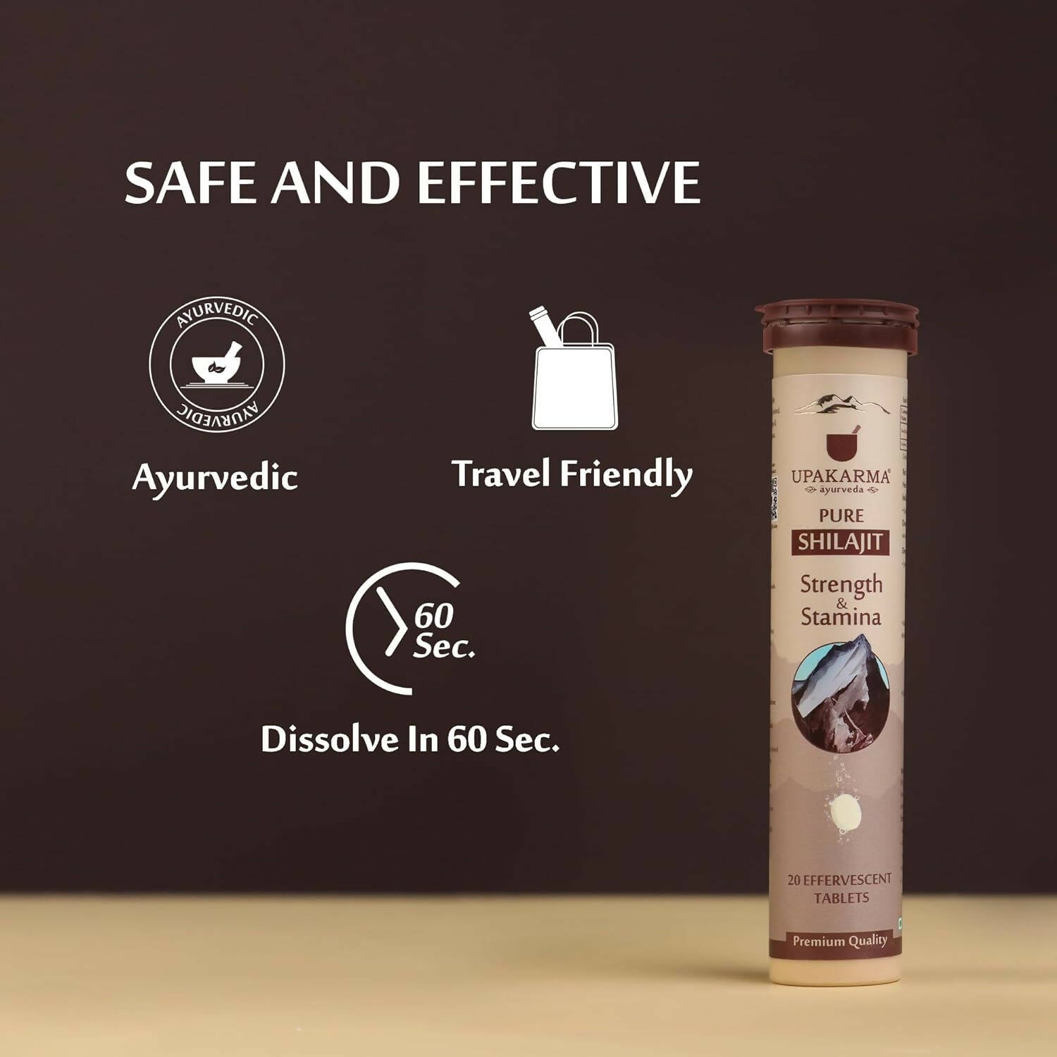 Upakarma Ayurveda Pure SJ Effervescent Tablets in 3 Unique Flavors (Pure SJ, Orange & Blueberry) Combo - Distacart