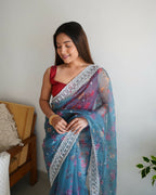 Vamsee Rashmika 2.0 Pink Georgette Silk Saree