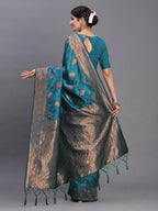 Shree Shyam Fashion Silk Teal Blue Saree - Distacart