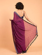 Suta Purple Grey Woven Design Saree With Tasseled Pallu - Distacart