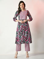Myshka Women's Multi Printed Kurta With Palazzos